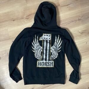 Y2K Headrush Hoodie.‎ Black. Size Small. Missing Hoodie String. GUC.